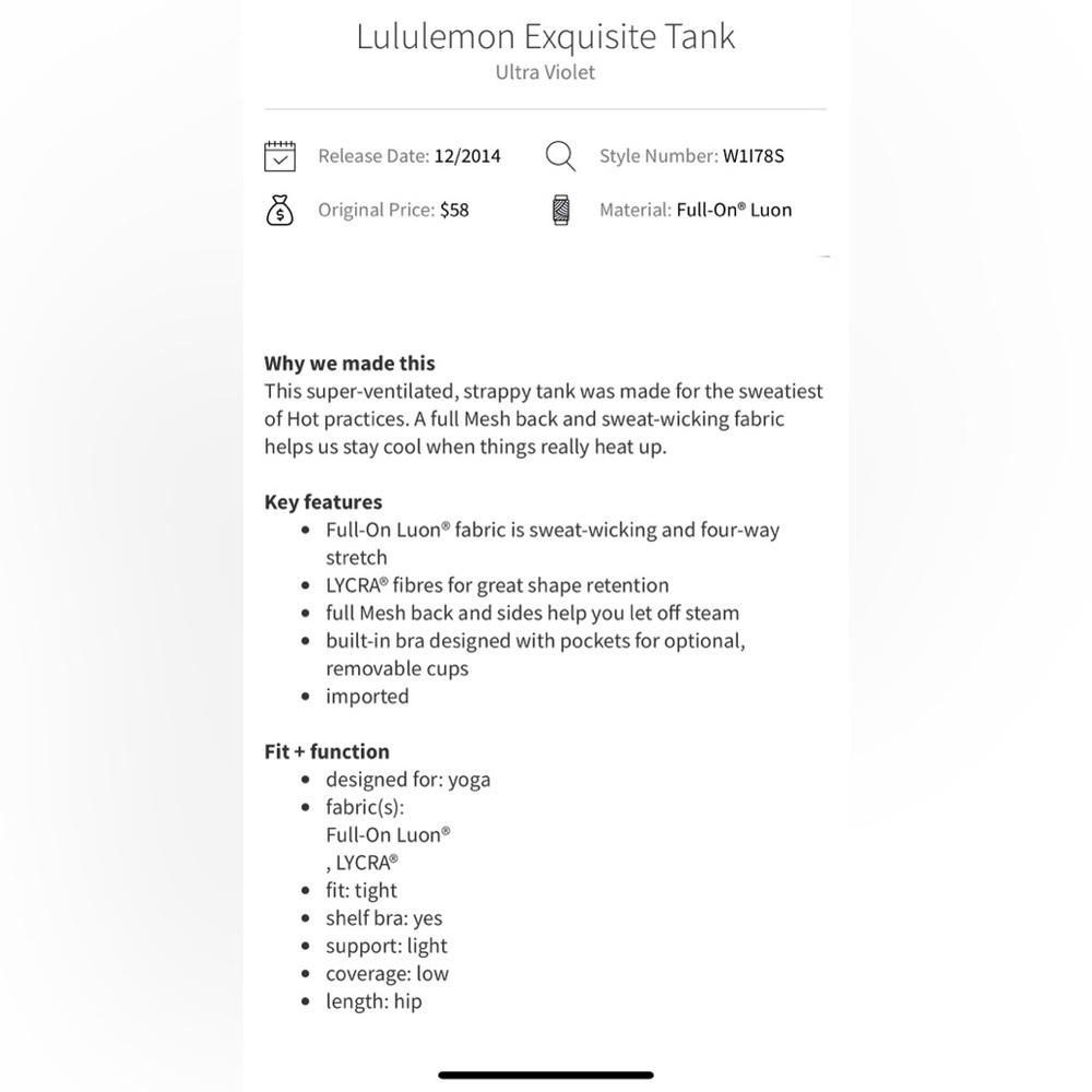 Lululemon Exquisite Tank - Picture 3 of 4